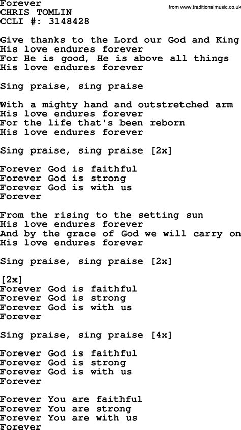 forever lyric|lyrics to hymn forever.